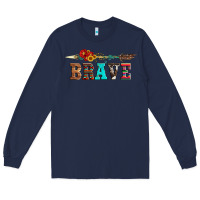 Navy brave and aztec wood sunflower with arrow Long Sleeve Tee - Artiststas