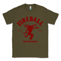 Army Green vintag fireball   whisky Classic Tee - linhVisuals