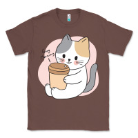 Chestnut Cat Drinking Coffee Kitten Kawaii Japanese Kitty Classic Tee - linhVisuals