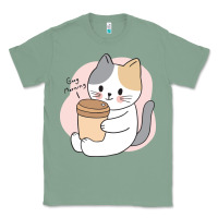 Sage Cat Drinking Coffee Kitten Kawaii Japanese Kitty Classic Tee - linhVisuals