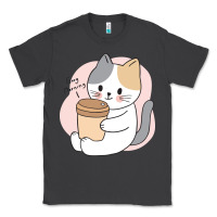 Smoke Cat Drinking Coffee Kitten Kawaii Japanese Kitty Classic Tee - linhVisuals