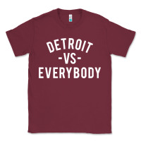 Burgundy det roit vs everybody Classic Tee - linhVisuals