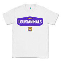 White LSU Louisianimals Classic Tee - linhVisuals