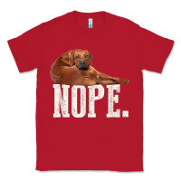 Red nope lazy rhodesian ridgeback t shirt dog lover gift tee Classic Tee - linhVisuals