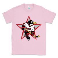 Bubblegum Pink Red Penguin 1990's Russian Classic Tee - linhVisuals