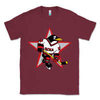 Burgundy Red Penguin 1990's Russian Classic Tee - linhVisuals