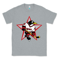 Heather Grey Red Penguin 1990's Russian Classic Tee - linhVisuals