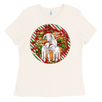Bone christmas goat family ornament Ladies Tee - Artiststas