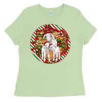 Matcha christmas goat family ornament Ladies Tee - Artiststas