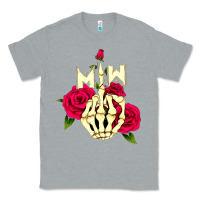 Heather Grey motionless in white Classic Tee - linhVisuals
