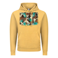 Vintage Mustard turquoise glitter cowhide background Vintage Hoodie - BarkalooDesign