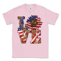 Bubblegum Pink patriotic sunflower love Classic Tee - BarkalooDesign