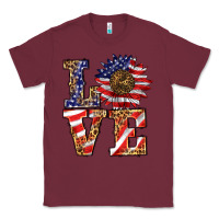Burgundy patriotic sunflower love Classic Tee - BarkalooDesign