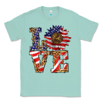 Seafoam patriotic sunflower love Classic Tee - BarkalooDesign
