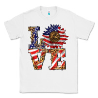 White patriotic sunflower love Classic Tee - BarkalooDesign