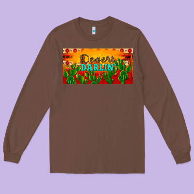 Desert Darlin' Aztec Desert Sunset License Plate Long Sleeve Tee Designed By Artiststas