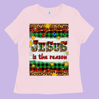 Christmas Jesus Is The Reason Ladies Tee Designed By Artiststas
