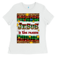 White Christmas Jesus Is The Reason Ladies Tee - Artiststas