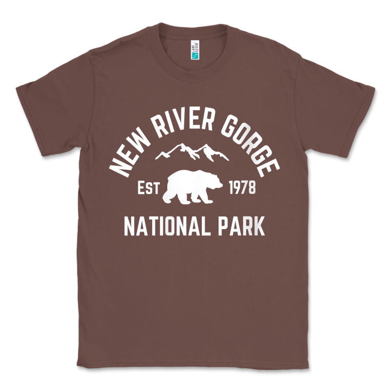 Womens New River Gorge National Park Bear West Virginia Nature V Neck Classic Tee by linhVisuals | Teevron