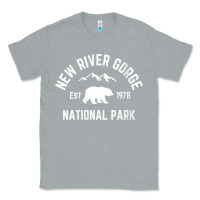 Heather Grey womens new river gorge national park bear west virginia nature v neck Classic Tee - linhVisuals