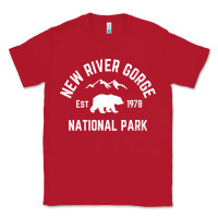 Red womens new river gorge national park bear west virginia nature v neck Classic Tee - linhVisuals