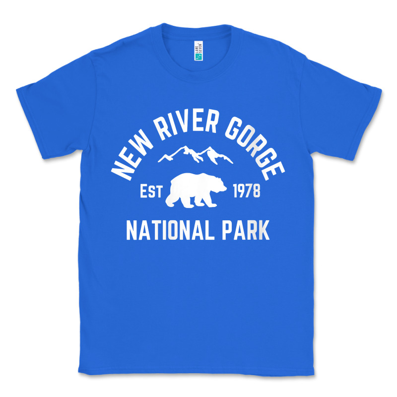 Womens New River Gorge National Park Bear West Virginia Nature V Neck Classic Tee by linhVisuals | Teevron