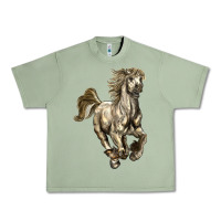 Oil Green percheron horse Urban Heavy Tee - LillyAllenDesigns