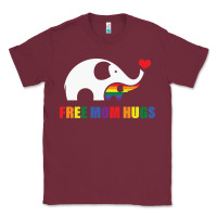 Burgundy free mom hugs pride elephant rainbow Classic Tee - linhVisuals