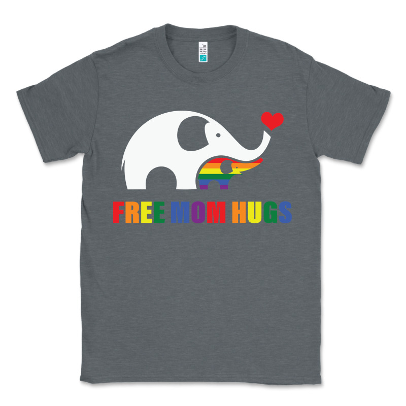 Free Mom Hugs Pride Elephant Rainbow Classic Tee by linhVisuals | Teevron