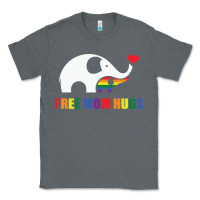 Charcoal Heather free mom hugs pride elephant rainbow Classic Tee - linhVisuals