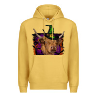 Antique Gold highland cow halloween Premium Hoodie - RanaPortraitStore