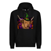 Black highland cow halloween Premium Hoodie - RanaPortraitStore