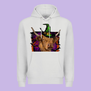 Highland Cow Halloween Premium Hoodie Designed By Ranaportraitstore