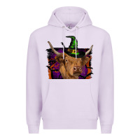 Lilac highland cow halloween Premium Hoodie - RanaPortraitStore