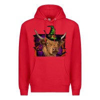 Red highland cow halloween Premium Hoodie - RanaPortraitStore