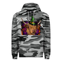 Slate Camo highland cow halloween Premium Hoodie - RanaPortraitStore