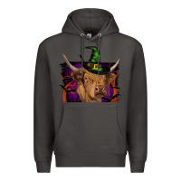 Smoke highland cow halloween Premium Hoodie - RanaPortraitStore
