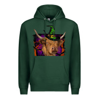 Sports Green highland cow halloween Premium Hoodie - RanaPortraitStore