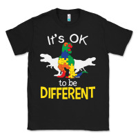 Black it’s ok to be different autism dinosaur Classic Tee - linhVisuals