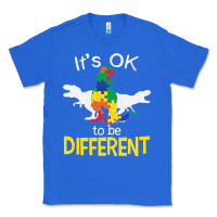 True Royal it’s ok to be different autism dinosaur Classic Tee - linhVisuals