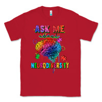 Red ask me about neurodiversity Classic Tee - FaDigitalArtStudio
