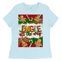 Baby Blue Christmas Jingle All The Way Ladies Tee - Artiststas