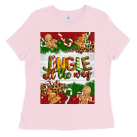 Bubblegum Pink Christmas Jingle All The Way Ladies Tee - Artiststas