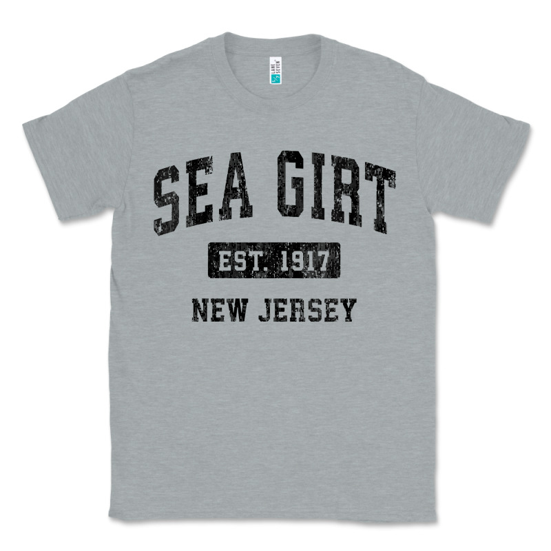 Womens Sea Girt New Jersey Nj Vintage Sports Design Black Design V Nec Classic Tee by linhVisuals | Teevron
