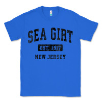 True Royal womens sea girt new jersey nj vintage sports design black design v nec Classic Tee - linhVisuals