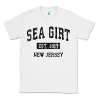 White womens sea girt new jersey nj vintage sports design black design v nec Classic Tee - linhVisuals