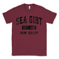 Burgundy womens sea girt new jersey nj vintage sports design black design v nec Classic Tee - linhVisuals