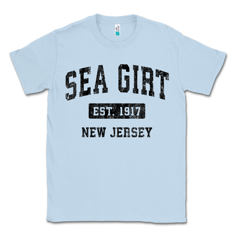 Womens Sea Girt New Jersey Nj Vintage Sports Design Black Design V Nec Classic Tee by linhVisuals | Teevron