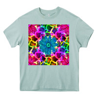 Arona neon cowhide with flower seamless pattern Heavy Core Tee - BundleAndBundleShop
