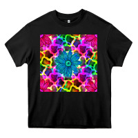 Black neon cowhide with flower seamless pattern Heavy Core Tee - BundleAndBundleShop